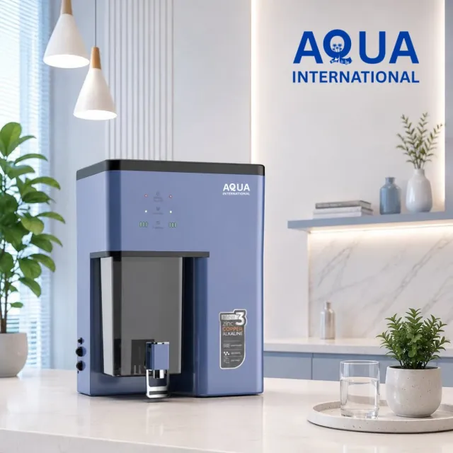 AQUA International purifier in Ocean Blue finish